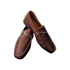 Donald Pliner Darrin2 Slip-on Cognac Croc Embossed Leather Italian Men's Size 9‎
